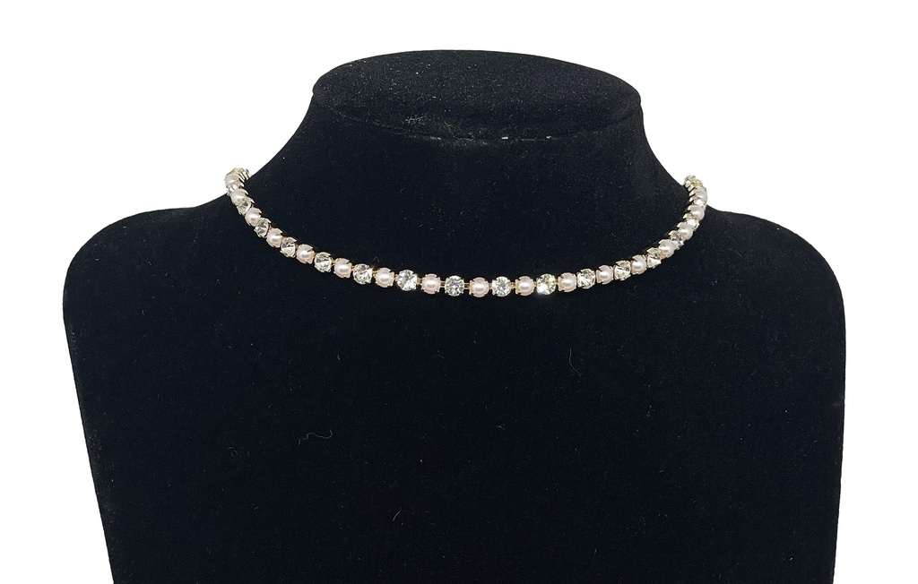 Collar de gargantia con perla choker