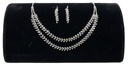 Collar y aretes con brillantito en dorado