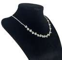 Collar de gargantia con brillantito en plateado