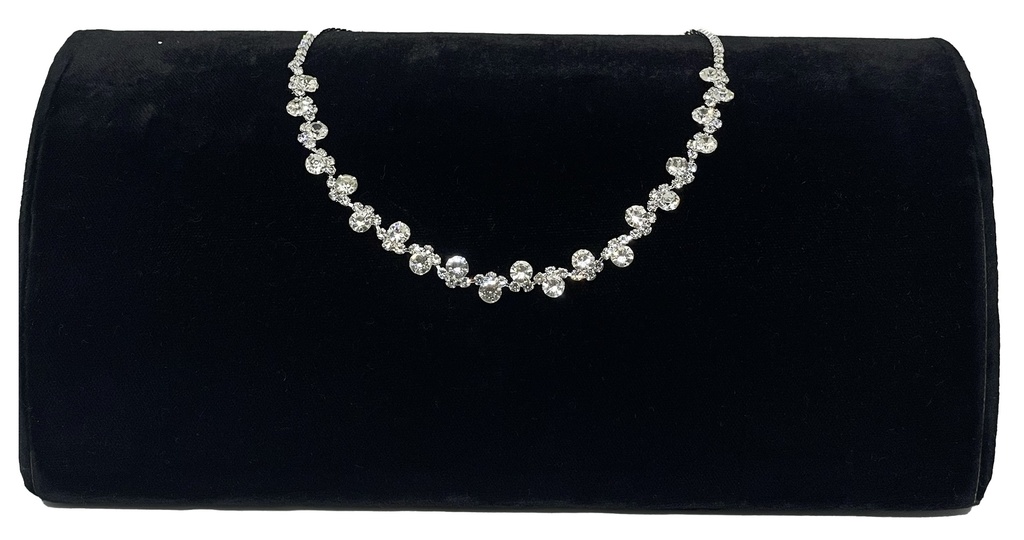 Collar de gargantia con brillantito en plateado