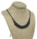 Collar y aretes de brillantito negro