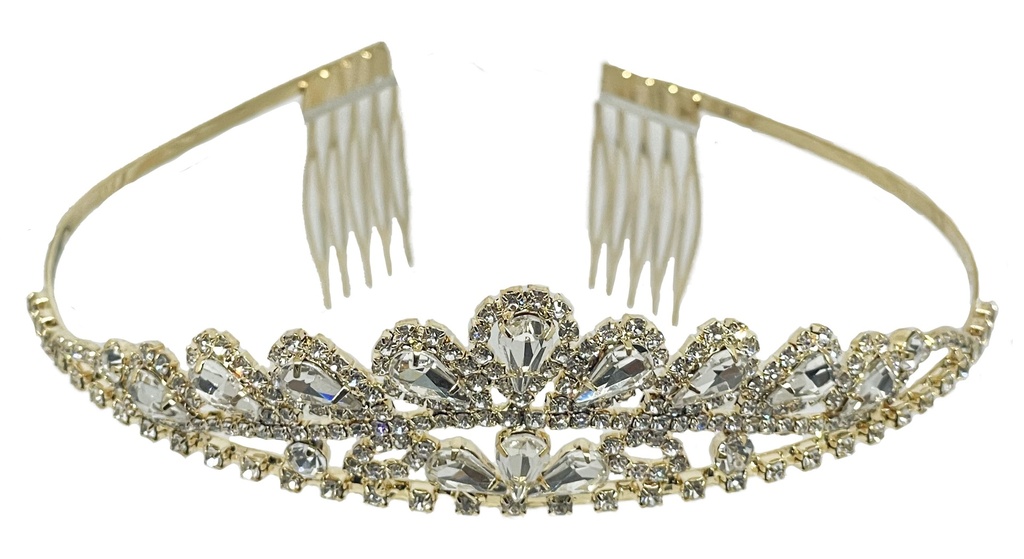 Tiara con brillantito dorado