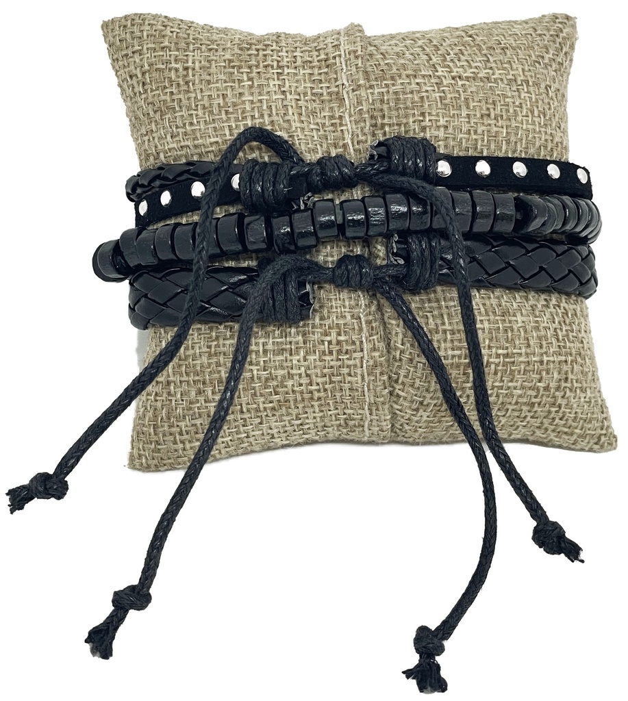 Pulsera negra de 3 hilos