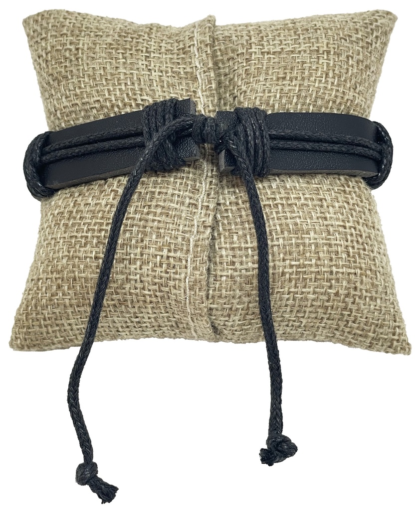 Pulsera negro con cruz