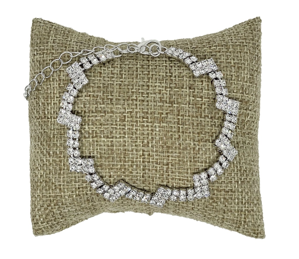 Pulsera de brillantito plateado