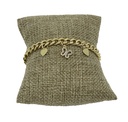 Pulsera de acero inoxidable dorado con mariposa