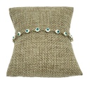Pulsera de acero inoxidable dorado y turquesa con ojo turco