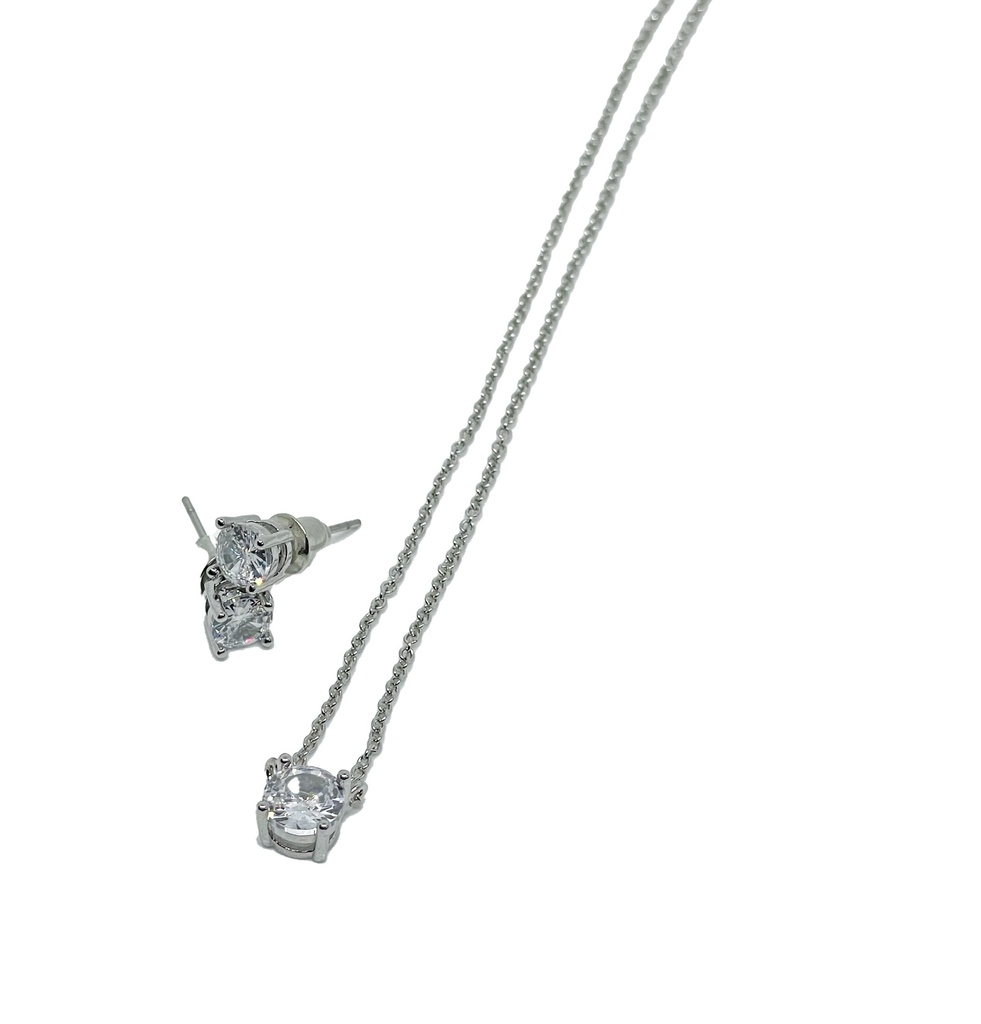 Collar y arete con brillantito