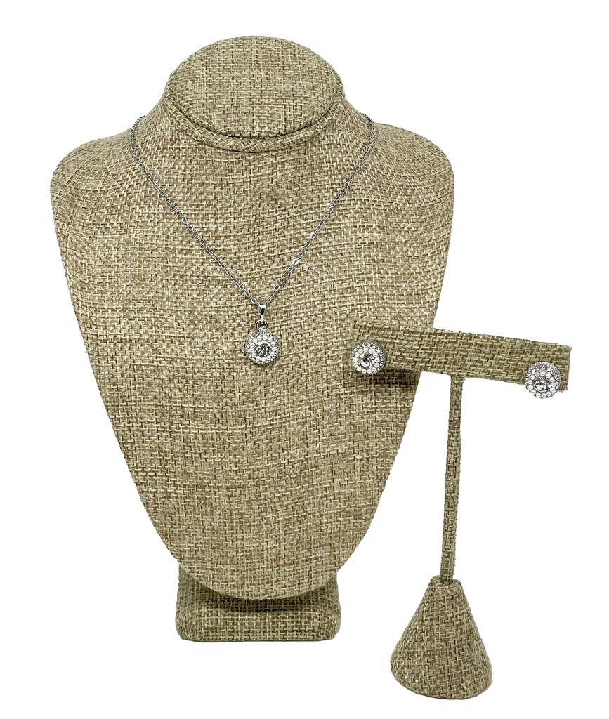Collar y arete con brillantito