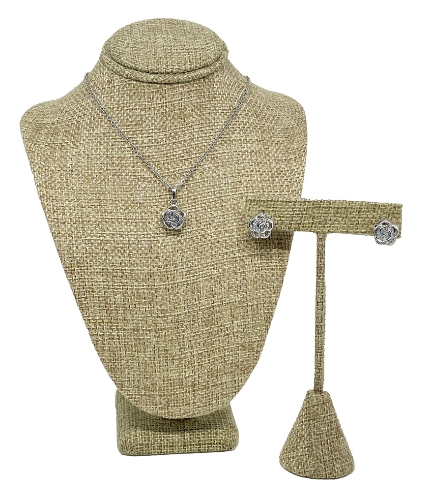 Collar y arete con brillantito
