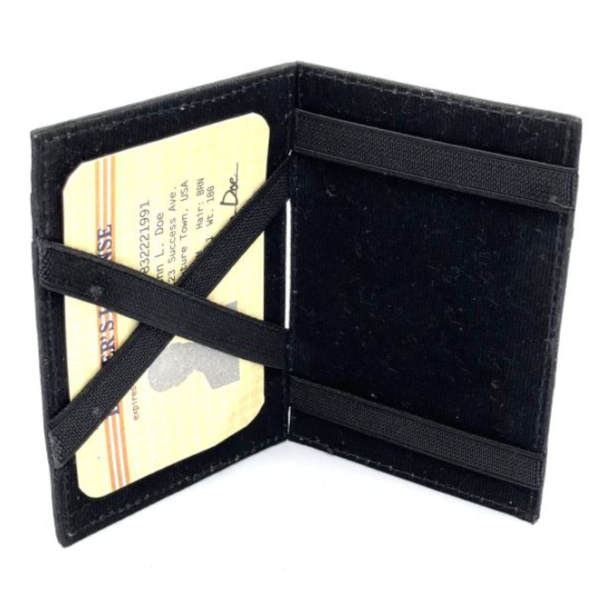 Tarjetero de cuerina Negro