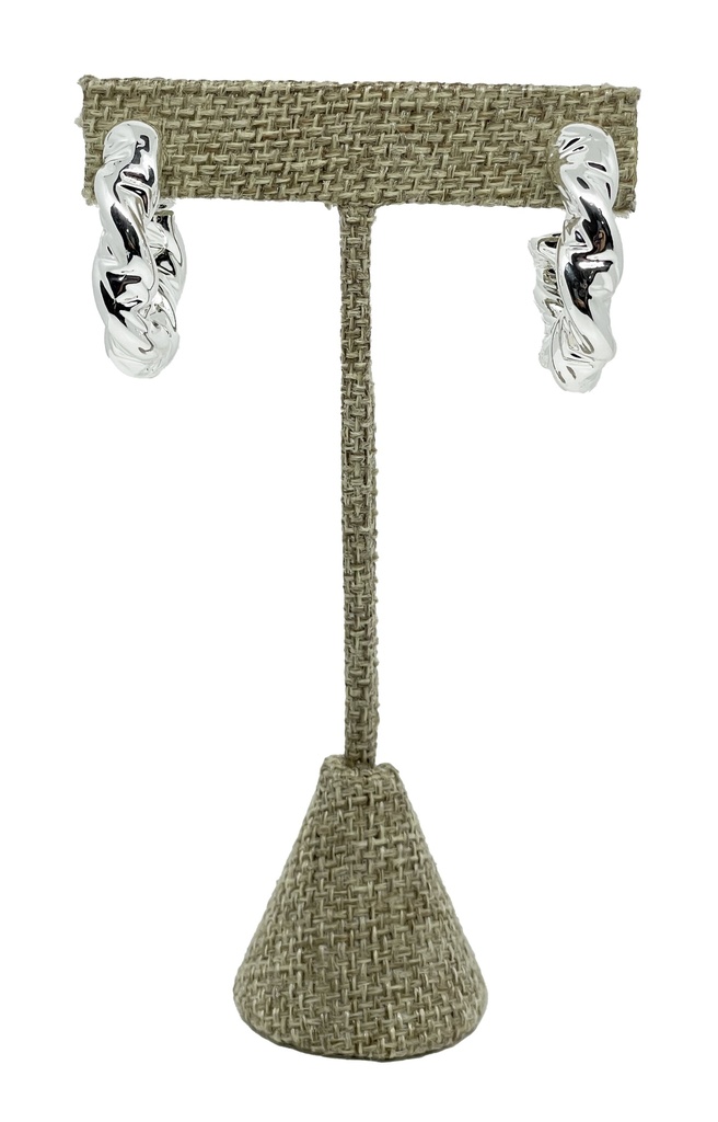 Aretes de rodio plateado