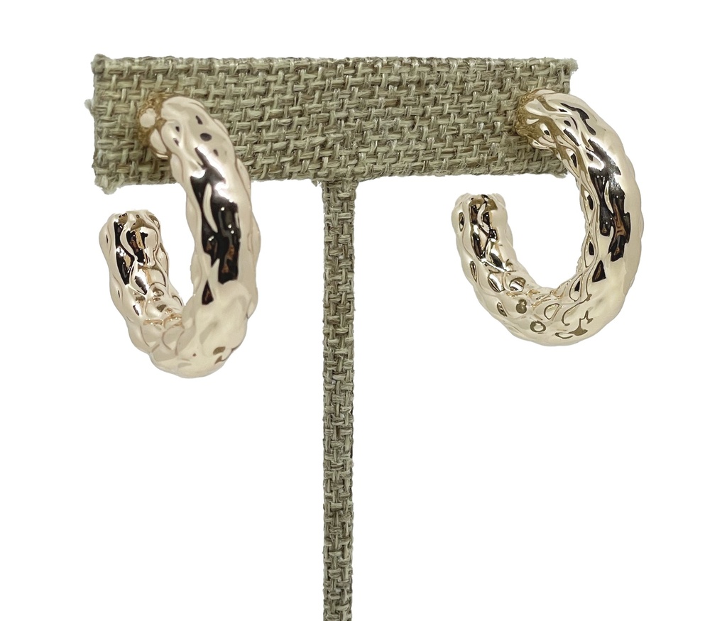 Aretes de rodio dorado