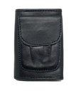 Estuche de cuero negro - llavero y monedero