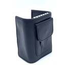 Estuche de cuero negro - llavero y monedero