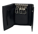 Estuche de cuero negro - llavero-monedero-billetera