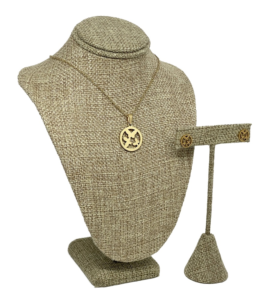 Set de collar y aretes de acero inoxidable