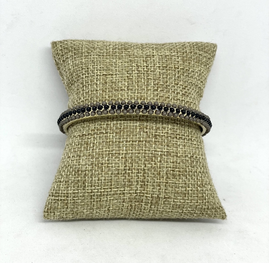 Pulsera de aro dorado con gris