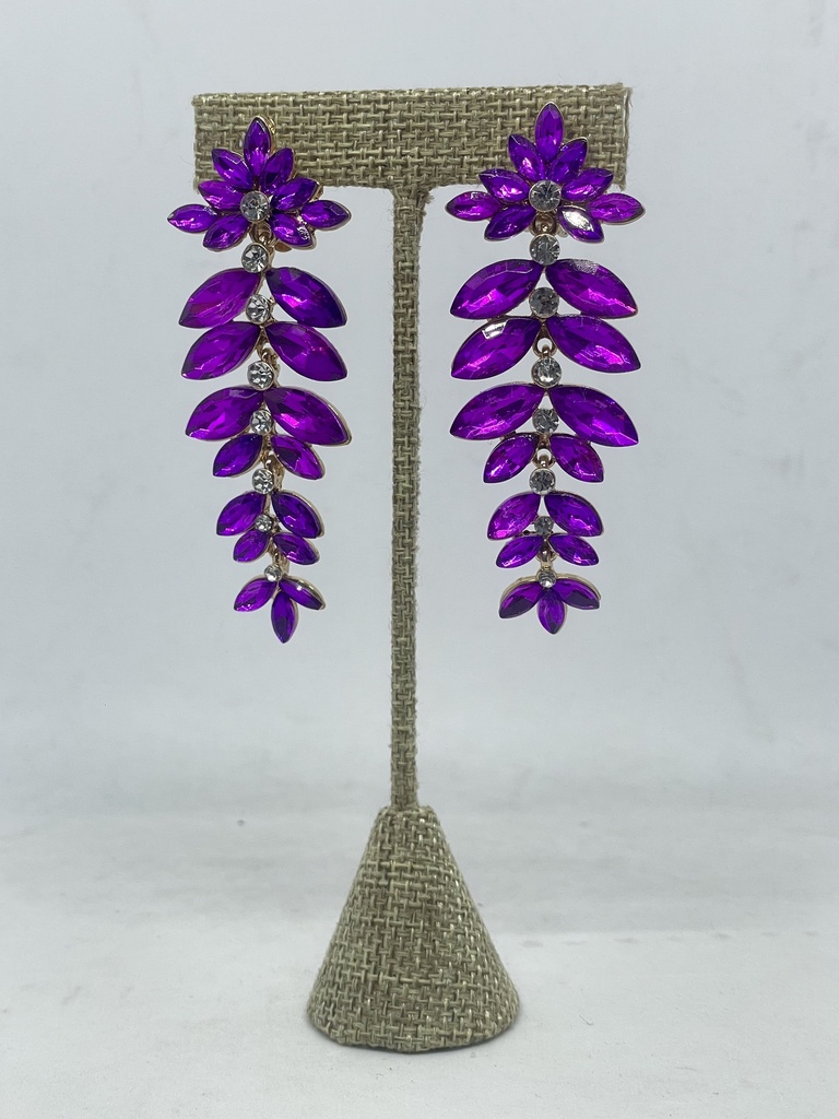 Aretes morados con brillantito