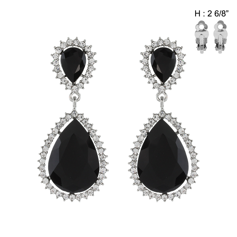 Arete con brillantito negro