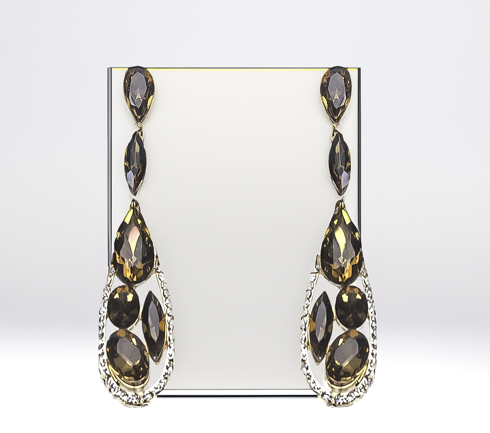 Arete con brillantito café