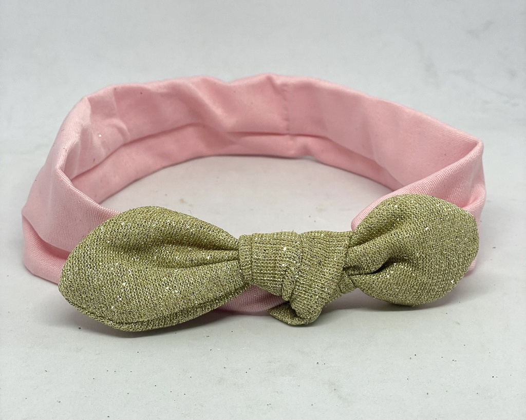 Banda de niña con moña dorada