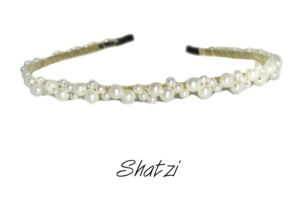 Diadema con perlas en dorado