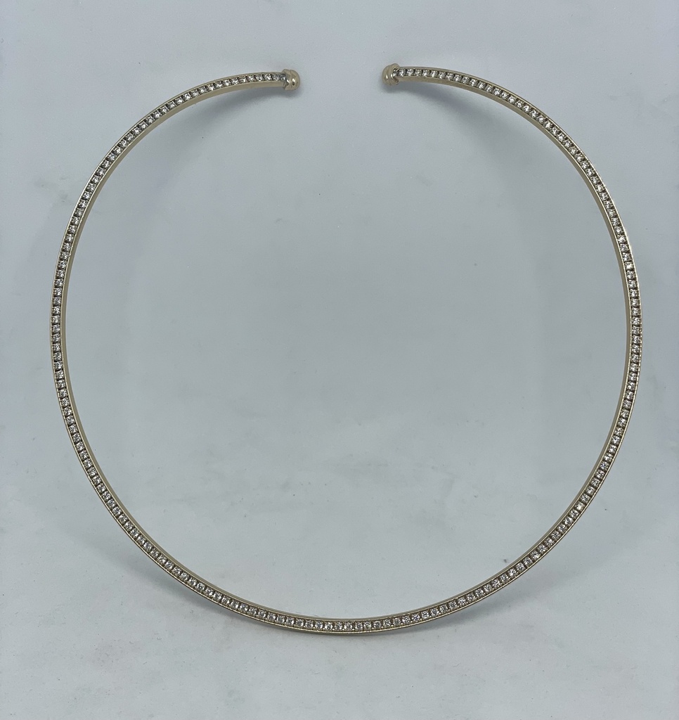 Collar Omega dorado con brillantito