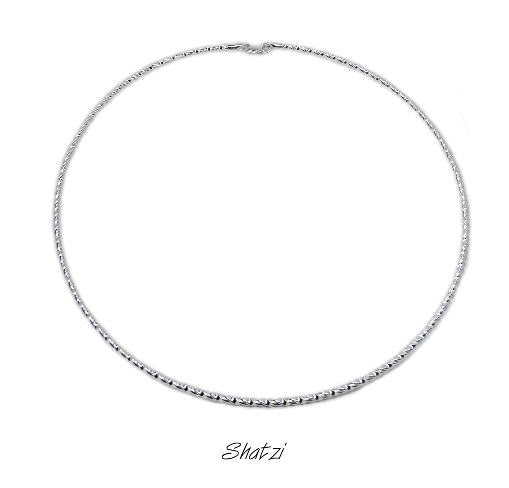 Collar omega Plateado de Fantasía