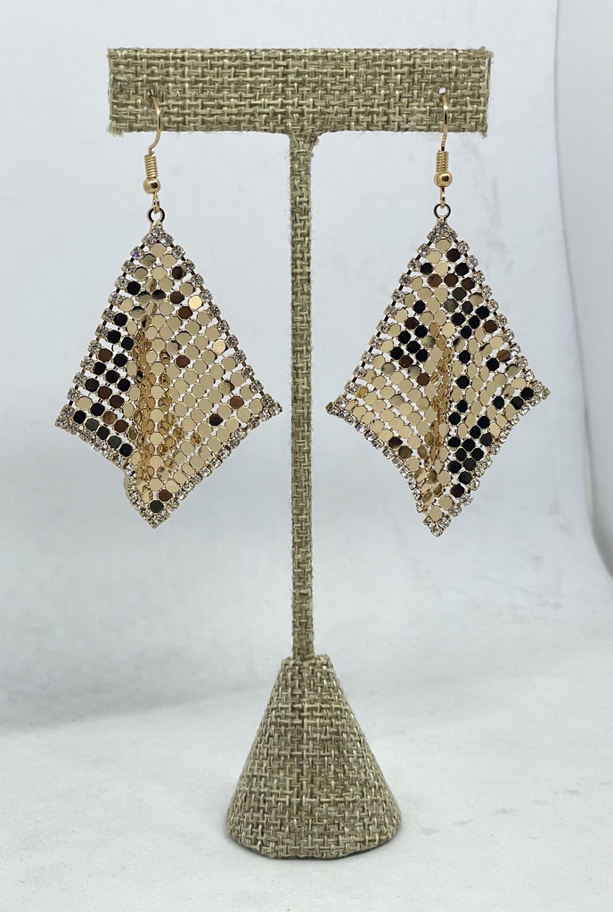 Arete con brillantitos en dorado