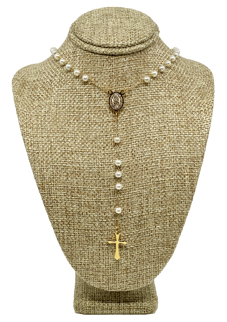 Collar de rosario en acero inoxidable