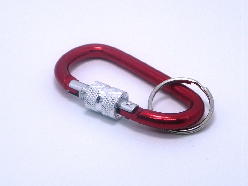 Llavero con mosquetón con cierre de tornillo