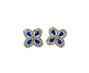 Aretes dorados con brillantito azul