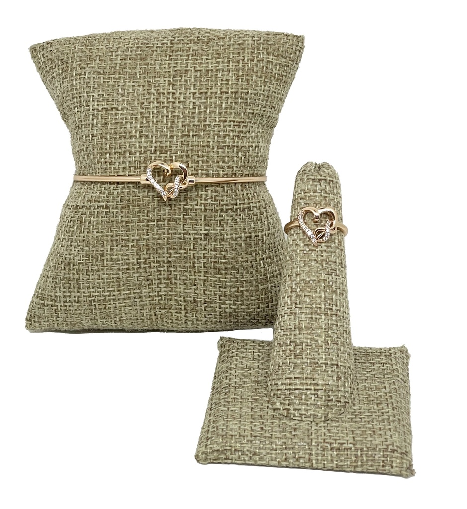 Set pulsera -anillo de niña rodio