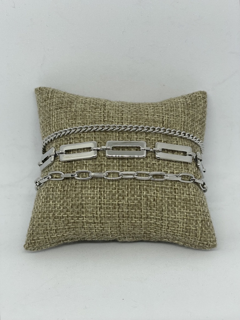 Pulsera de 3 hilos en metal