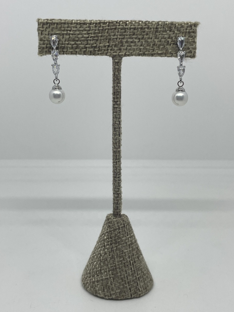 Arete de Brillantito con Perla