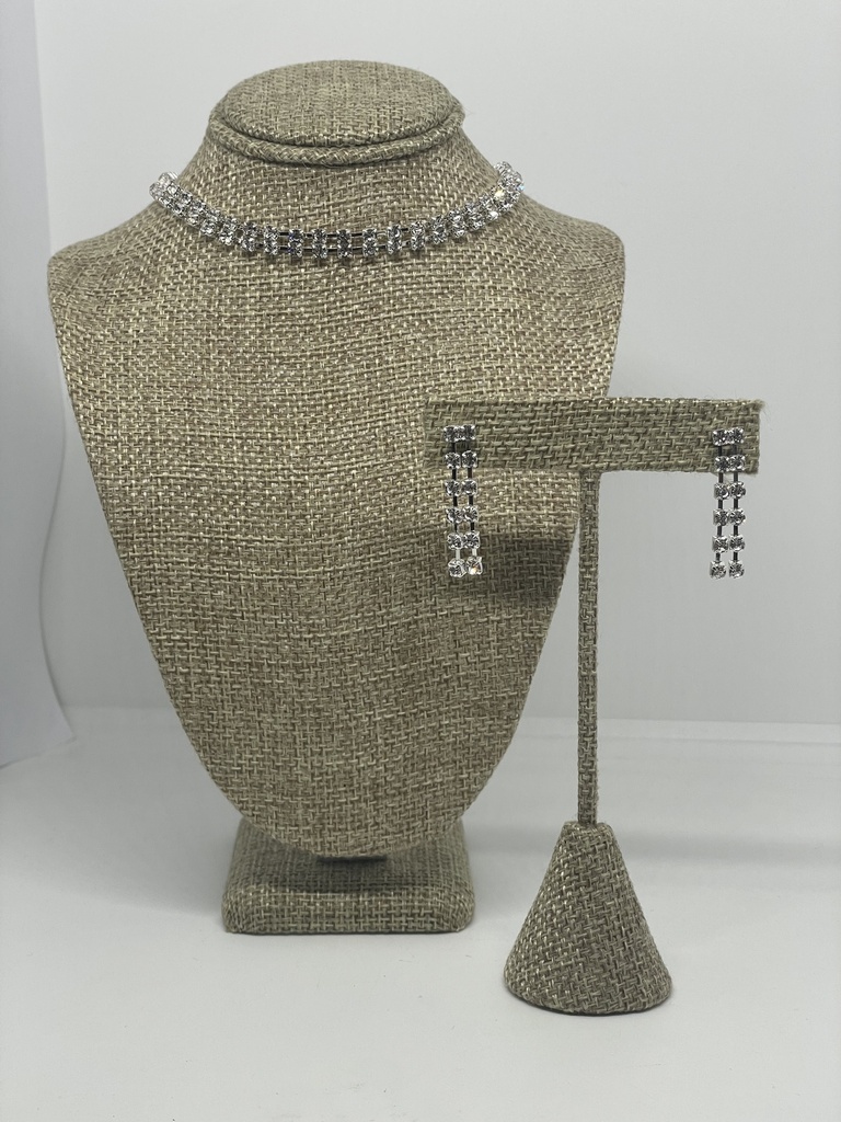 Collar de Gargantilla y Arete de Brillantito