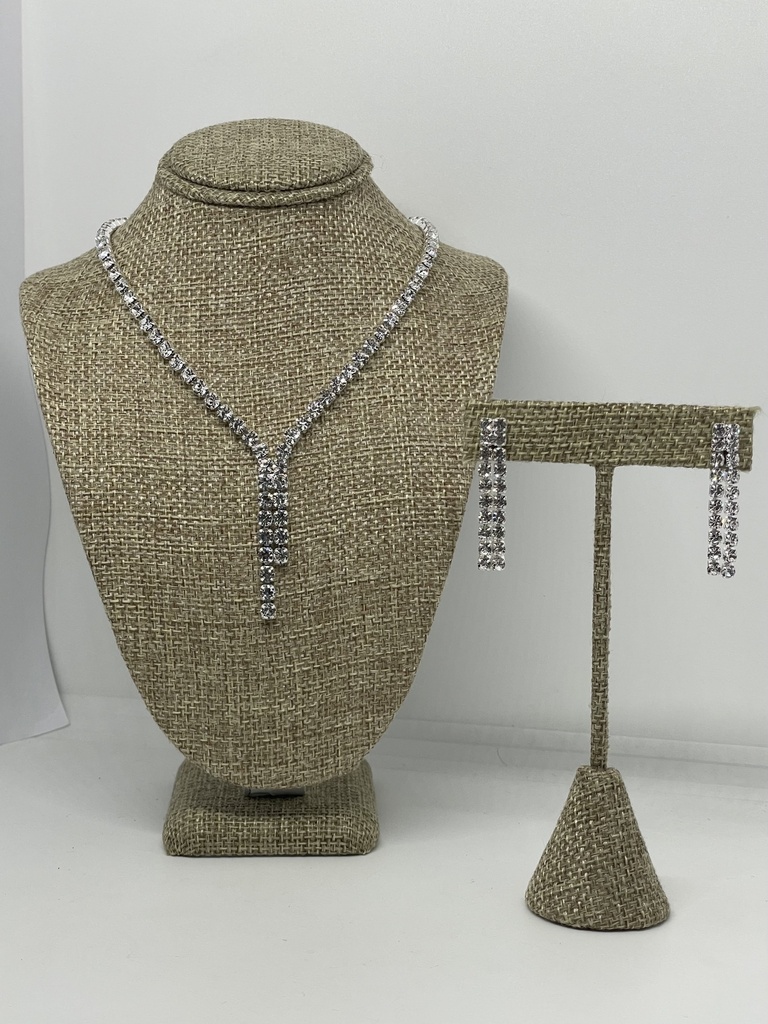 Set de collar y aretes de brillantitos