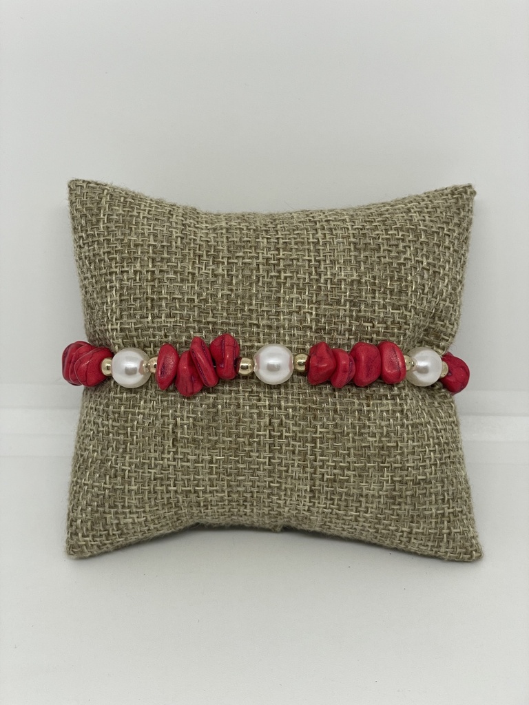 Pulsera de piedras con perlas