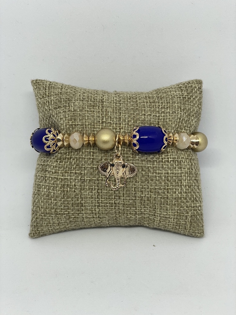 Pulsera con elefante con dorado