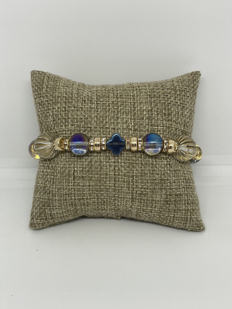 Pulsera con bolas y brillantitos