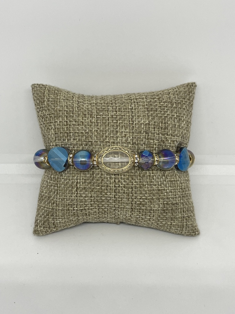 Pulsera con bolas y brillantitos