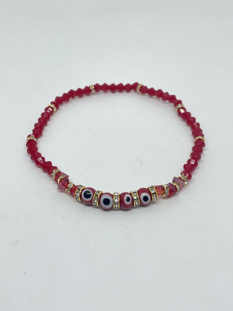 Tobillera de ojo turco con brillantitos