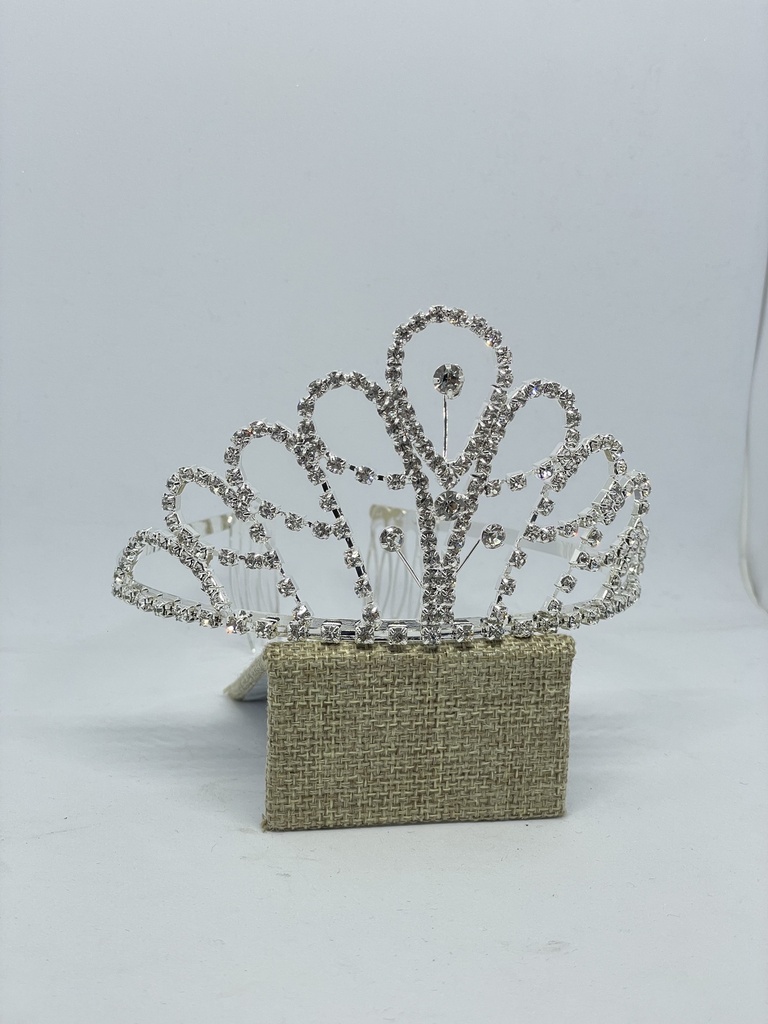 Tiara con brillantito plateada