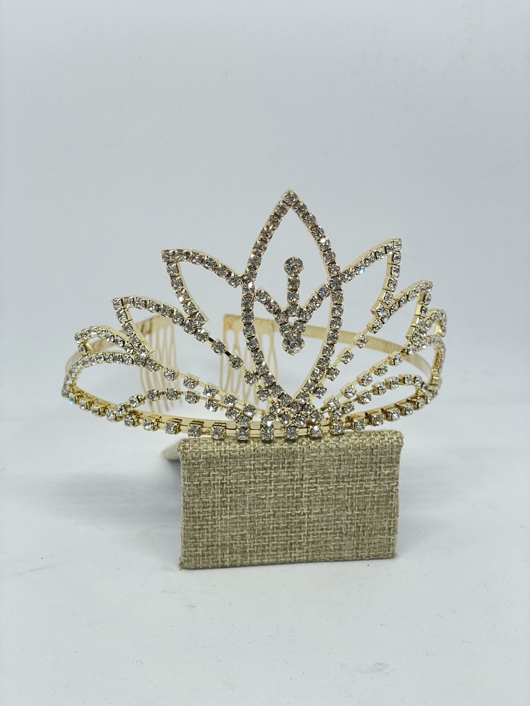 Tiara con brillantito dorado
