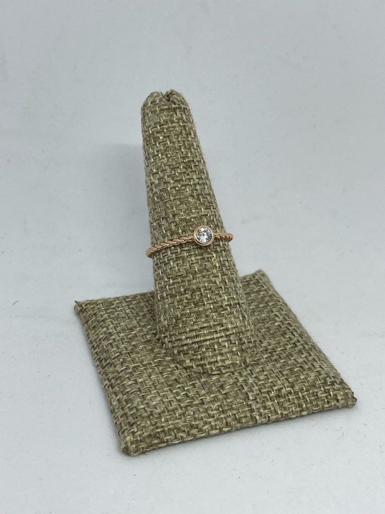 Anillo rodio dorado con brillantito