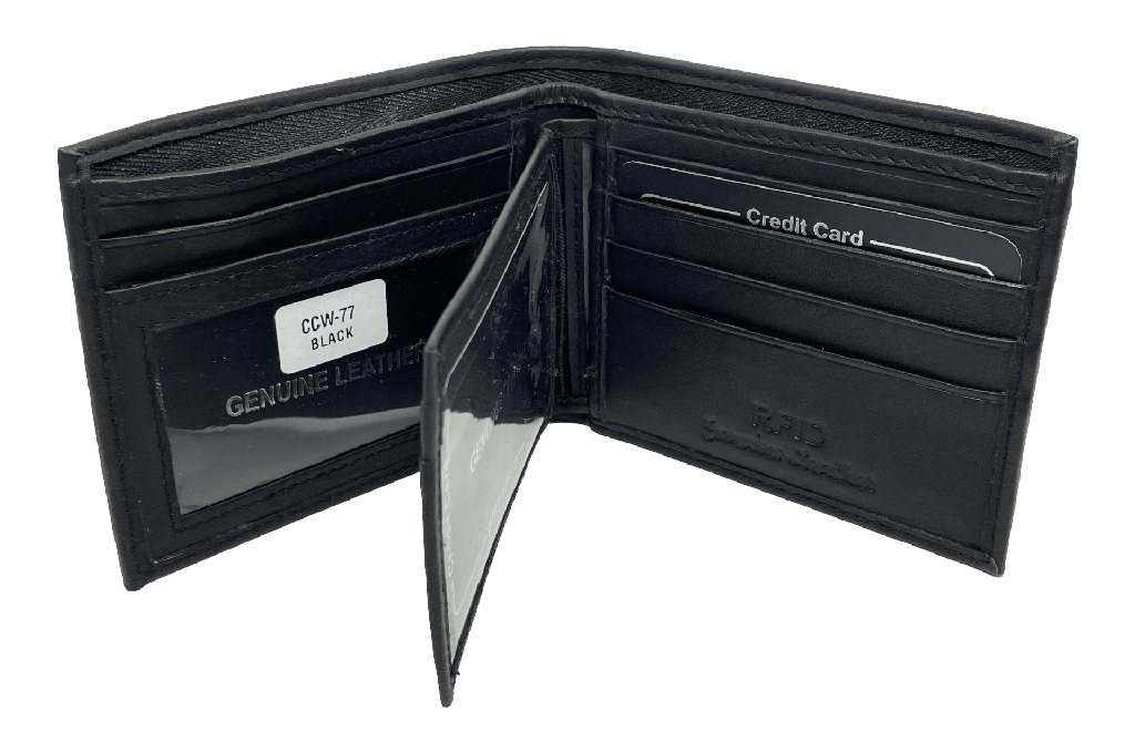 Billetera de cuero negro