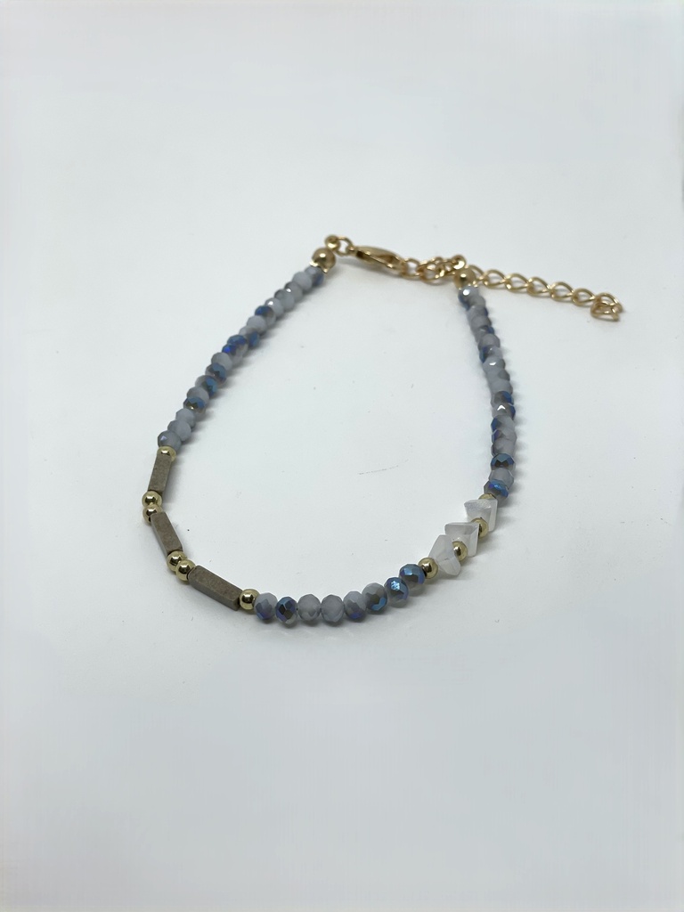 Tobillera de vidrio con dorado