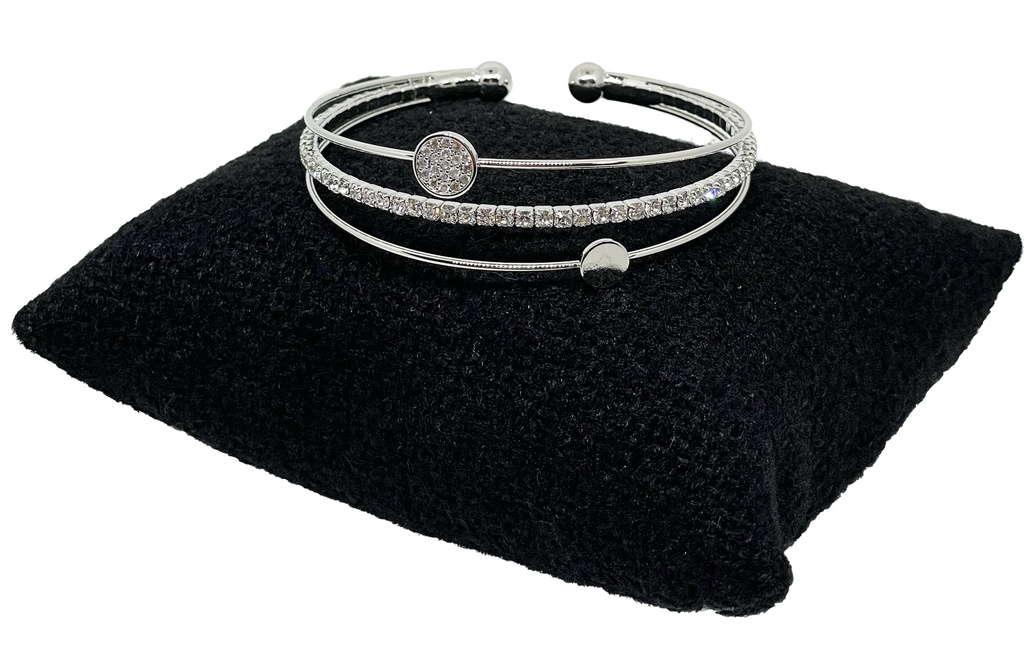 Pulsera con brillantito en plateado