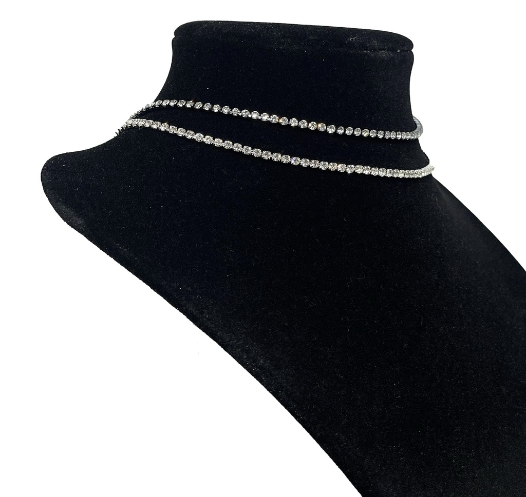 Collar de gargantía con brillantito choker x2